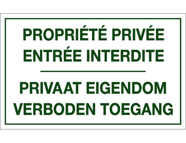 Panneau Propriété Privée FR-NL - Vert